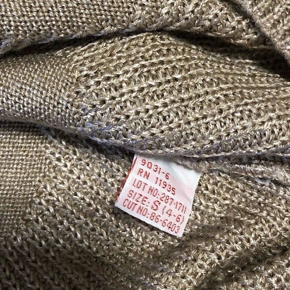 𝅺halston III vintage polka dot weave shimmery short sleeve sweater size S (4-6) - Picture 5 of 9